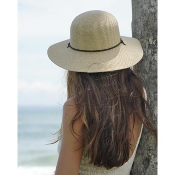 WOMENS WIDE BRIM SUN HAT WITH WIND LANYARD UPF SUMMER STRAW SUN HATS FOR WOMEN main image 5